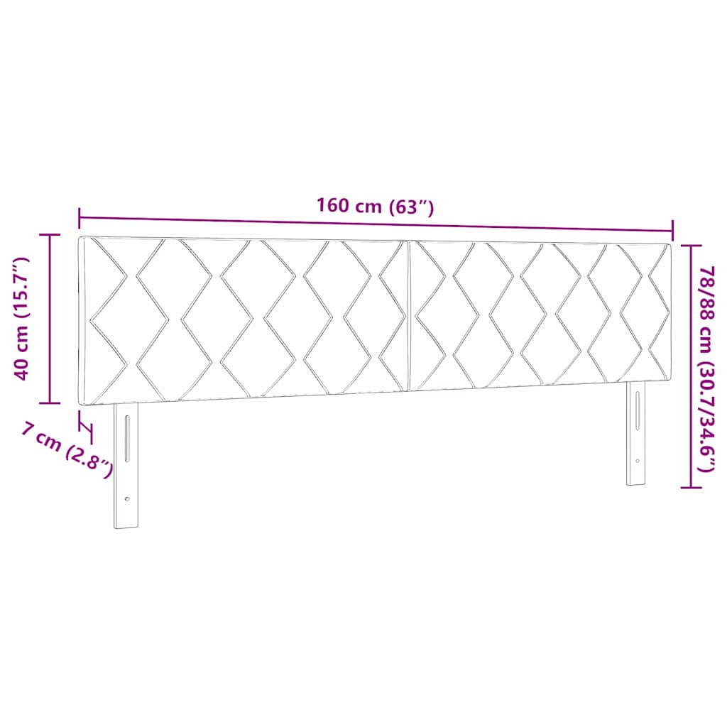 LED Headboard with LED Strip Lights Light grey 160 cm Velvet